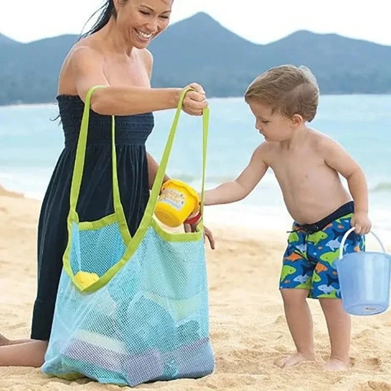 Beach Towel Large - 1/3 Stück tragbare Strandtasche, Anti-Sand-Netz für