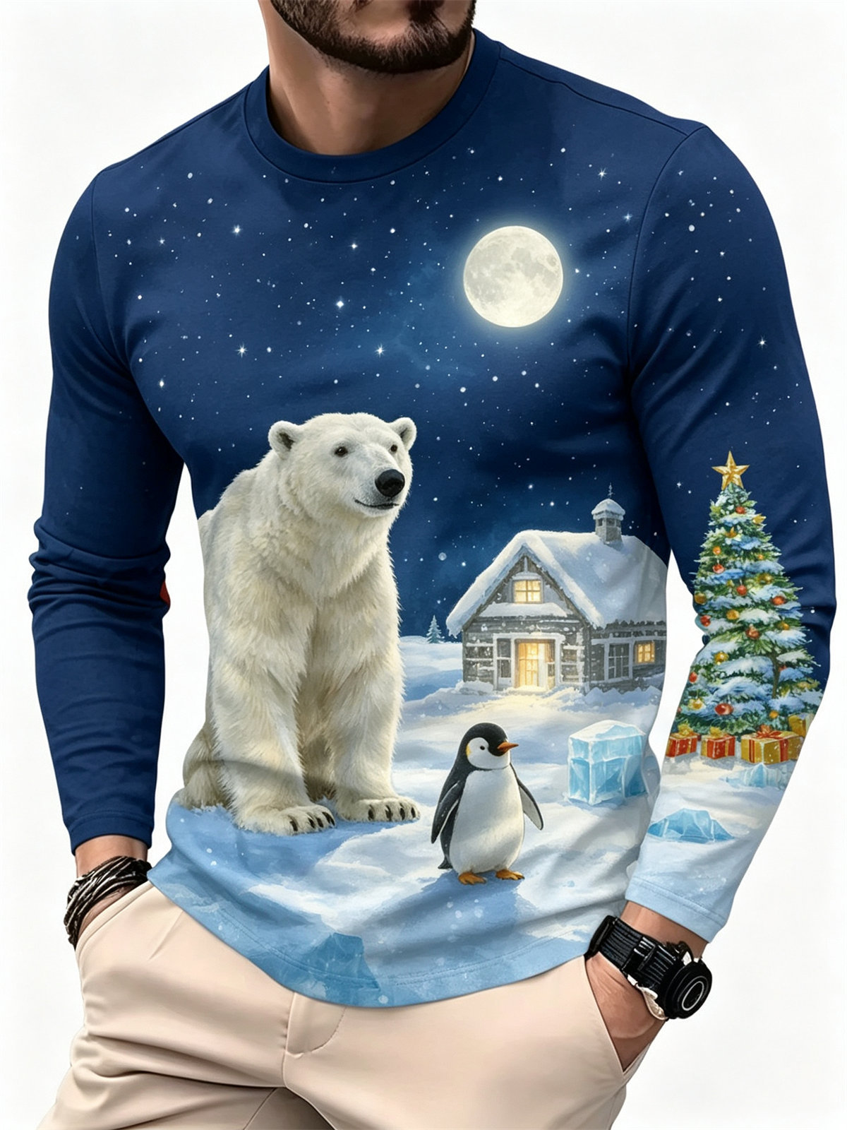 Herren Freizeitmode Langarm-T- – Tee Graphic Print Bewertung und Preis
